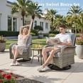 thumbnail image 4 of Ovios 9 Pieces Outdoor Patio Sectional Furniture with 54" Gas Propane Fire Pit Table All-Weather Rattan Wicker Conversation Set with Swivel Glider Rocking Chair for Backyard, 4 of 10
