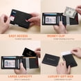 thumbnail image 2 of Billetera RUNBOX, delgada, de piel, para billetes, con bloqueo RFID, para hombre, 2 of 7