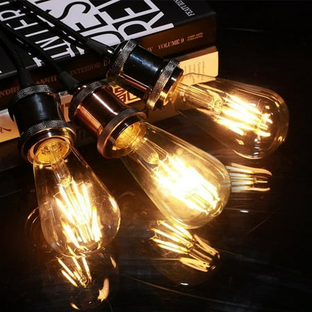 

Vintage Edison LED Light Bulb 100W Exposed Filament Clear ST64 Teardrop Squirrel Cage Style E26 Medium Base 2700K 1000 Lumens