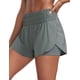 thumbnail image 1 of Shorts CRZ YOGA de Cintura Alta con Aberturas y Bolsillos Laterales Gris Salvia XL, 1 of 5