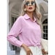 thumbnail image 4 of Camisas de Algodón para Mujer, con Botones, Cuello, Larga, Blusas Antiarrugas. Púrpura S, 4 of 10