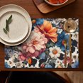 thumbnail image 4 of Pioneer Flower Floral Print Pattern Summer Placemats Table Placemats Set Of 6-Linen Kitchen Washable Placemats Table Mats 12x18 Inch Non-Slip Heat Resistant, 4 of 5