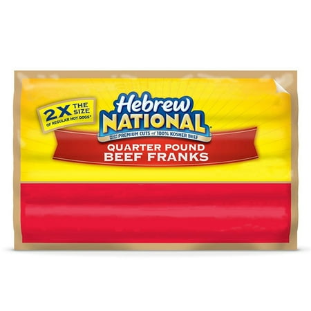 Hebrew National Quarter Pound Beef Franks, Hot Dogs, 4 Count