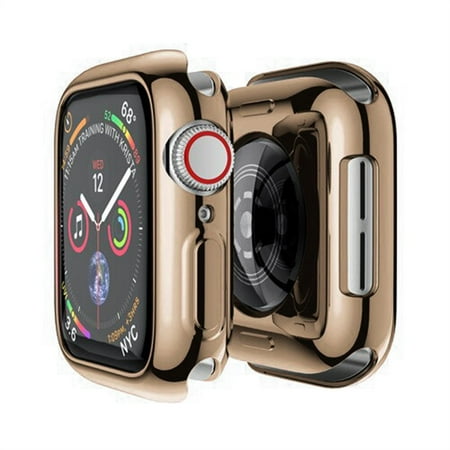 Cover for Apple Watch Case 45mm/41mm 44mm/40mm 42mm/38mm bumper Accessories Screen Protector TPU Case for iWatch Series 6 5 4 3 SE 7 - vintage gold