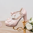 thumbnail image 2 of SACFOF Kawii Shoes Bow Pearl Heels Lolita Platform Heels for Women Lace Cute Mary Janes Pumps, 2 of 6