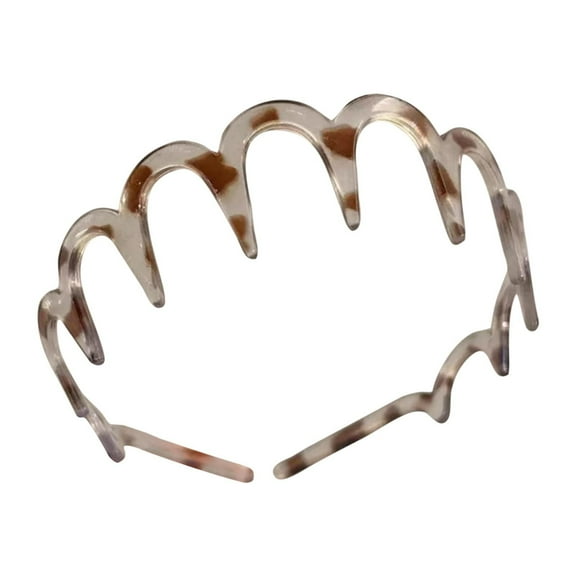 SDJMa U-Shape Wave Hair Comb Headband, Reversible, High Cranium, with Teeth, for Women Teens (A)