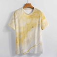 thumbnail image 3 of Marble Blue Greene Purple And Gold Stripes Women's Short Sleeve Tops Casual Blouses T Shirt, 3 of 6