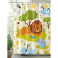 thumbnail image 2 of Fsddascl Cute Lion Shower Curtain Set - Long 72" x 84" Washable Bathtub Curtain with 12 Hooks, Funny Animal Cartoon Modern Waterproof Fabric Stall Shower Curtains for Bathroom/Bathtub Décor, 2 of 6