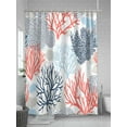 thumbnail image 5 of Fsddascl Blue Coral Shower Curtain Set - Long 72" x 84" Washable Bathtub Curtain with 12 Hooks, Summer Watercolor Ocean Botanical Textured Waterproof Fabric Stall Shower Curtains for Bathroom, 5 of 6