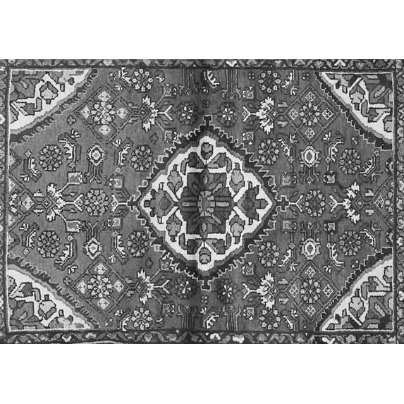 Ahgly Company Indoor Rectangle Medallion Gray Traditional Area Rugs, 7' x 10'