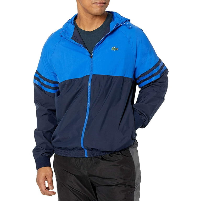 LACOSTE NOVAK DJOKOVIC フード付きジャケット US L Lacoste Sport Men's Blue Tennis x Novak Djokovic Lightweight