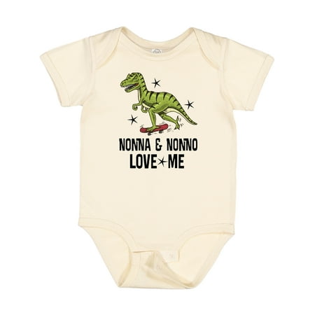 

Inktastic Nonna and Nonno Love Me Dinosaur Gift Baby Boy Bodysuit