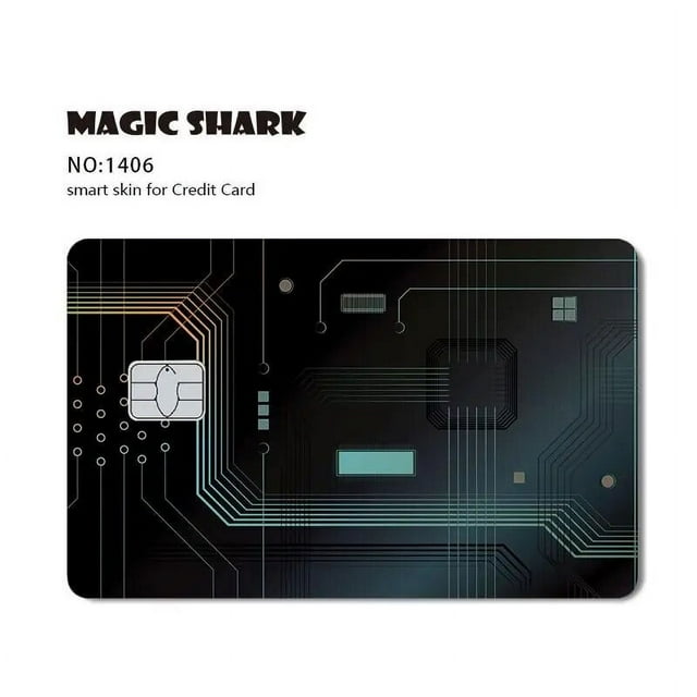 Magic Shark Earth Golden Flower Cat Ainime Circuit Board Matte Skin Sticker Film Cover for Credit Card Bank Card 1406 Large Chip