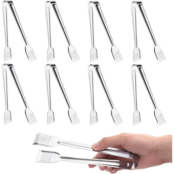 JUNZHIDAO Kitchen Serving Tongs by Tcoin, for Cooking Food Versatile and Durable, small 7 Inch, 8 Pack
