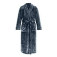 thumbnail image 2 of uublik Men's Thickened Flannel Robe Lace-Up Long Pajamas Comfy Plush Bathrobe with Pockets, 2 of 5
