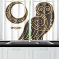 thumbnail image 3 of MKHERT Owl Celtic Moon Style Window Curtains Kitchen Curtain Room Bedroom Drapes Curtains 26x39 inch, 2 Piece, 3 of 3