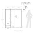 thumbnail image 4 of Ropero Armario Linz Ceniza 140x160x50 Closet MDP Maderkit M01322CL-CRBL-0, 4 of 7
