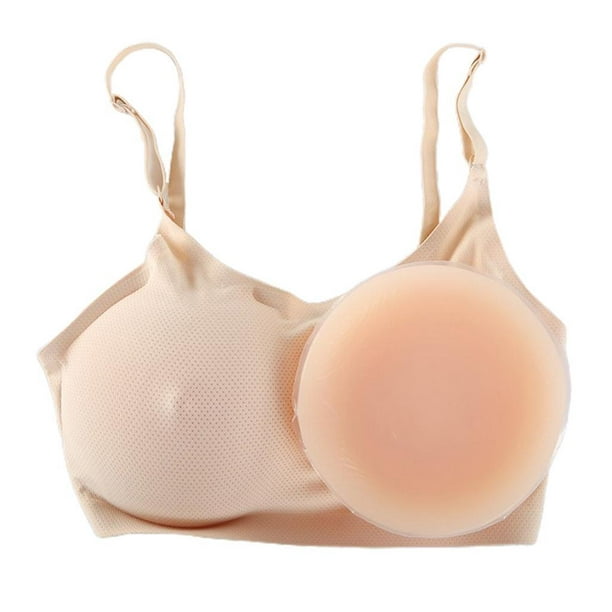 Transemion Pocket Bra Crop Top with Silicone Fake Boobs for