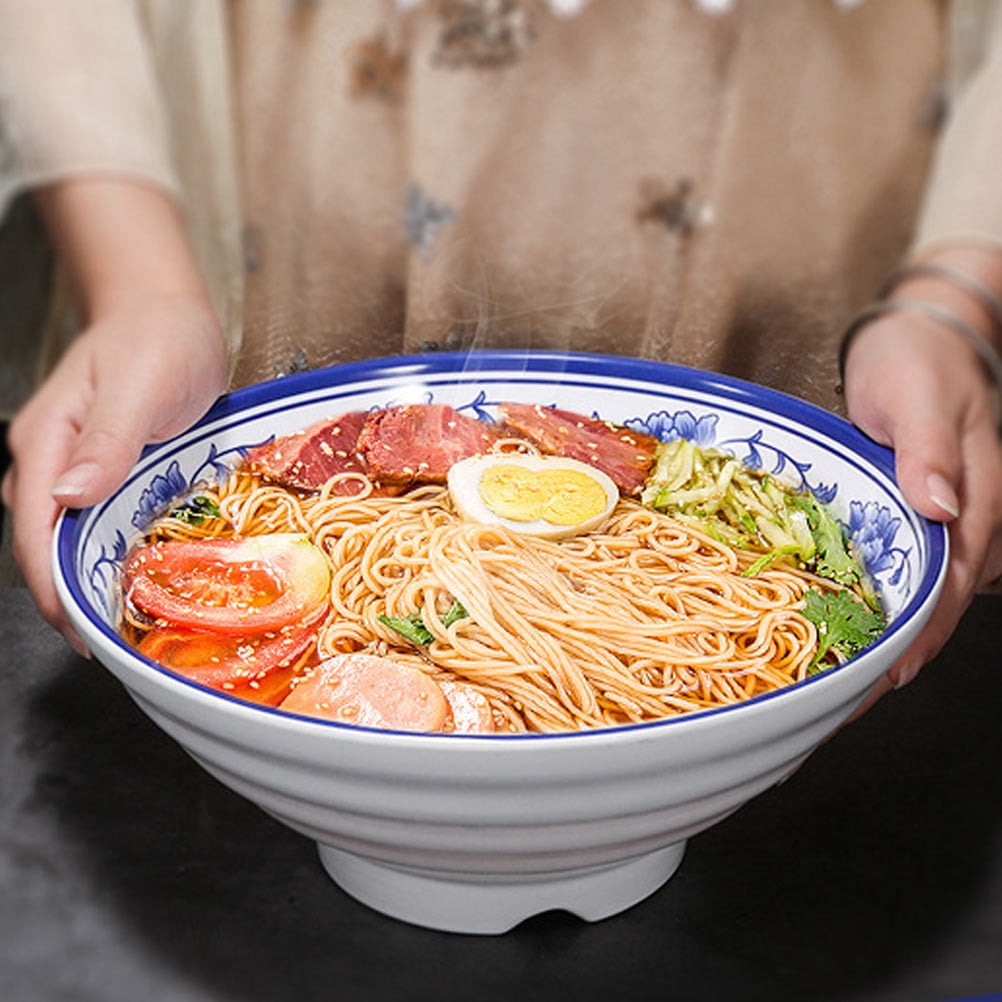 FUTUREORYY Large Noodle Bowl Blue and White mine 1Pc Chinese Style Tableware