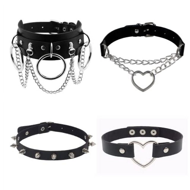 Conjunto de Collar Choker Steampunk Gótico con Forma de Corazón para Halloween.