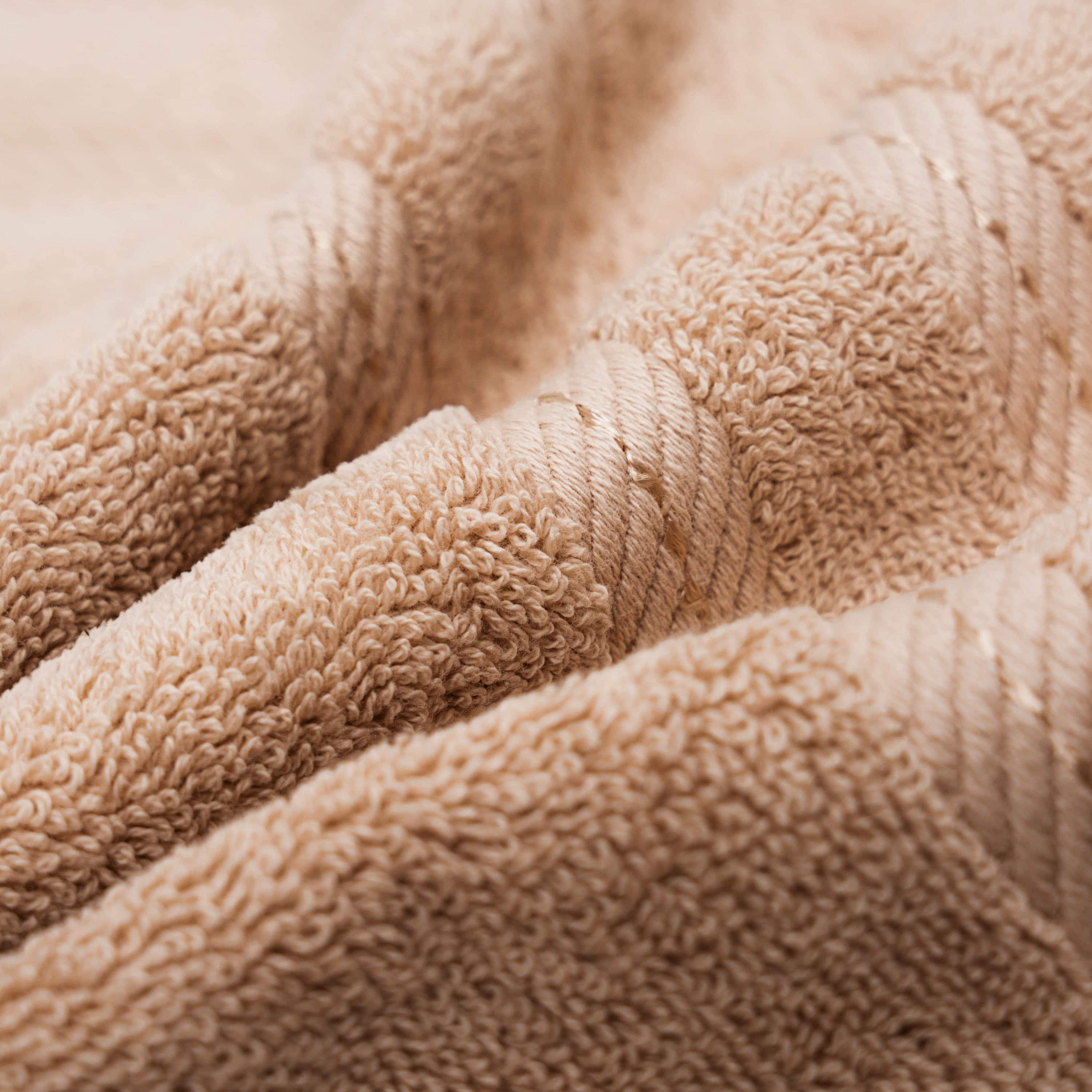 Virtu Bath Towel Sets For Bathroom 100% Ring Spun Cotton Luxury Bath Towel Set 4 Pc Highly Absorbent Towels, Cream
