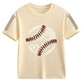 thumbnail image 3 of Rggeeun Boys Toddler T-Shirts Baseball Graphic Summer Crewneck Short Sleeve Knit For Kids Cute Athletic Casual Versatile Tee,Beige,3-4 Years, 3 of 3