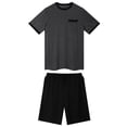 thumbnail image 6 of GENTS BLISS Men Pajamas Set Crewneck 2 Piece Set Short Sleeve Shirt with Color Block Pocket and Soft Shorts Loungewear, 6 of 11