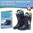 thumbnail image 4 of FUNCOO PLUS Toddler Rubber Rain Boots Kids Waterproof Boots for Boys, Rocket, Size 3, 4 of 7