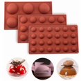 thumbnail image 1 of New Half Ball Sphere Silicone Mold Round Cake Chocolate Pastry Bakeware Stencil Pudding Candy Baking Moulds Kitchen5 holesChina He Qiyong unisex, 1 of 1
