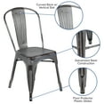 thumbnail image 5 of Flash Furniture Commercial Grade Distressed Silver Gray Metal Indoor-Outdoor Stackable Chair, 5 of 14