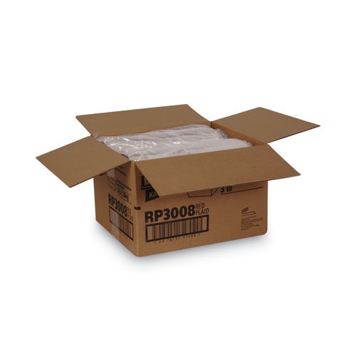 Kant Leek Polycoated Paper Food Tray, 3 lb Capacity, 8.4 x 5.8 x 2.1, Red Plaid, 250/Bag, 2 Bags/Carton Kant Leek Polycoated Paper Food Tray, 3 lb Capacity, 8.4 x 5.8 x 2.1, Red Plaid, 250/Bag, 2 Bags/Carton