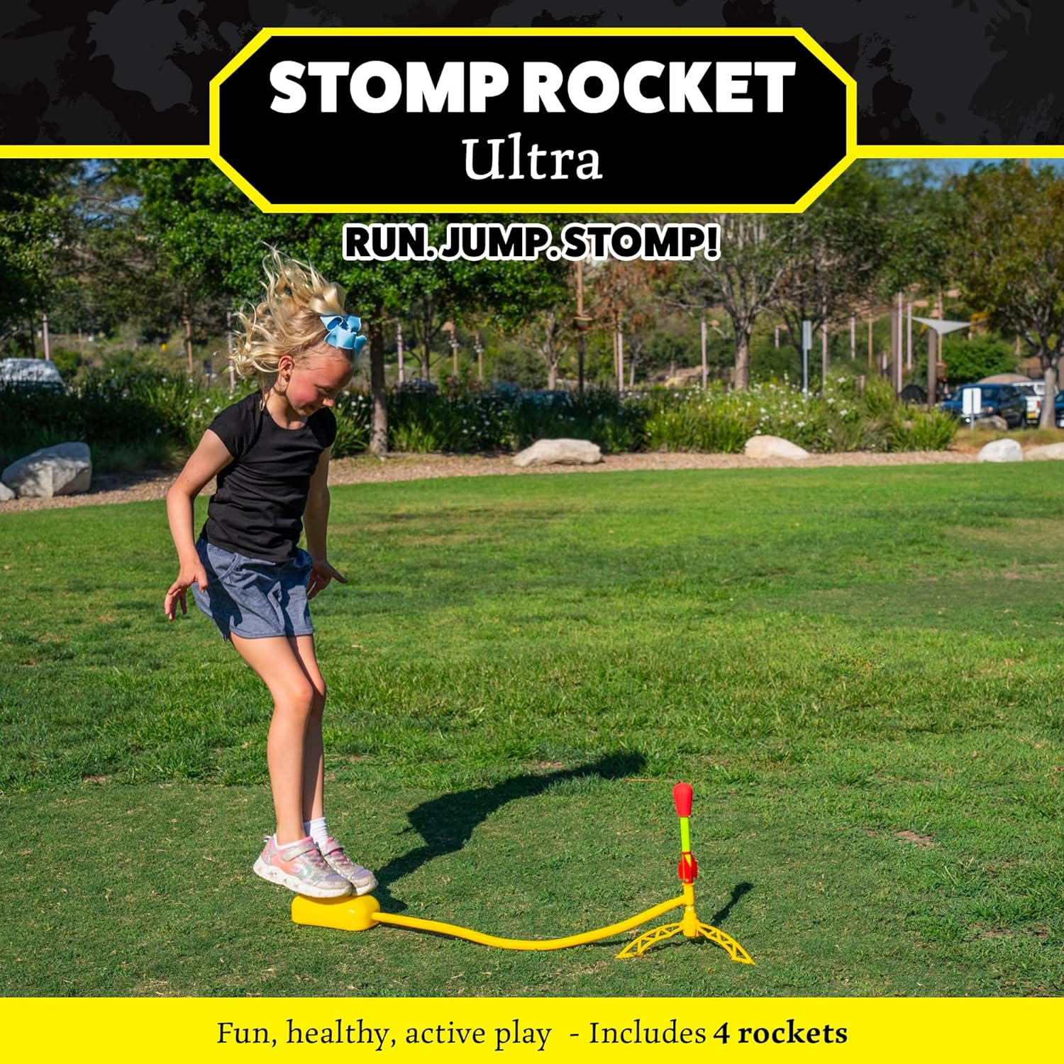 Stomp Rocket® Original Ultra Rocket Launcher for Kids, Soars 200 Ft, 4 Foam Rockets and Adjustable Launcher, Gift for Boys and Girls Ages 5 and up - image 3 of 8