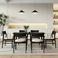 thumbnail image 2 of Gymax Dining Chair w/ Arms Set of 4 Modern Kitchen Chairs w/ Contoured Backrest Black & Beige, 2 of 8