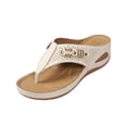 thumbnail image 3 of Domuza Orthopedic Sandals for Women Slip on Non Slip Arch Support Flat Wedge Sandals Wide Width Walking Shoes 2026 Beach Orthopedic Shoes White 9（EU-42）, 3 of 4