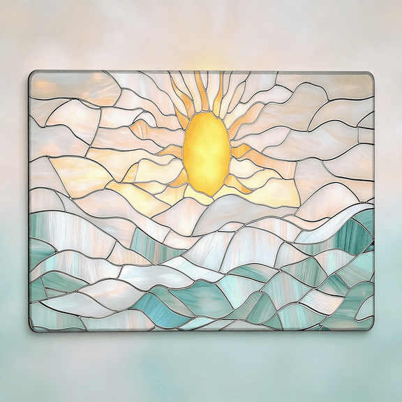 GJX Abstract Serene Ocean Sunrise Mouse Pad,35.4 X 15.7" Large Mouse Mat Non-Slip Rubber Stitched Edges for Writing Desk,Office,Home,Laptop Spacious Durable Desk Pad Mat