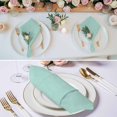 thumbnail image 2 of Cloth Napkins Set of 6 - 20x20 Inches, Linen Mint Green Washable Reusable Table Napkins, Modern Minimalist Pure Solid Color Soft & Absortbent Dining Napkin for Party Wedding Hotel Restaurant, 2 of 8