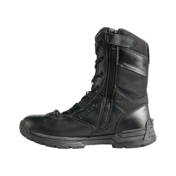 First Tactical Women’s 8" Side Zip Duty Boot – Black Leather/Nylon, US Size 8