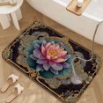 thumbnail image 3 of 1pc Lotus Flower with Ornate Absorbent Non-Slip Bathroom Thickened Flannel Rug Decor,Soft,Quick Drying,Suitable For Indoor/outdoor Use,Bathrooms,Bedrooms,Kitchens,Terrace,Laundry Rooms,16"x24", 3 of 9