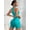 Blue-Green, variant on Women Seamless Ribbed 2 Piece Yoga Set Racerback Crop Sports Bra High Waist Stretch Biker Shorts Workout Outfit Red S