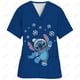 thumbnail image 3 of Uniforme de enfermera con estampado de Disney Stitch, uniforme de enfermera para mujer, cuello en V, uniforme clínico, hospital, atención médica, spa, camiseta, blusa, 3 of 5