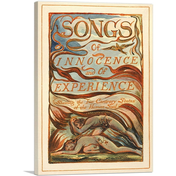 ARTCANVAS Songs of Innocence and of Experience - Plate 2 Canvas Art Print by William Blake - Size: 12" x 8" (0.75" Deep)