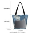 thumbnail image 3 of Cauagu Cozy Knitted Blue Chevron Print Canvas Aesthetic Tote Bag for Women Beach Bag Shopping Bags Shoulder Bag Reusable Grocery Bags, 3 of 7