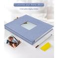 thumbnail image 4 of HeariCro Photo Album Self Adhesive 4x6 8x10 DIY Scrapbook, Linen Cover with Display Window, Memory Book for Wedding and Family 40/60 Pages, 4 of 8