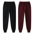 thumbnail image 3 of USNSM 2 Pack Sweatpants for Women Drawstring Elastic Waist Joggers Pants with Pockets Cinch Bottom Casual Jogger Trousers Wine XXL, 3 of 8