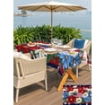 thumbnail image 5 of Rectangle Outdoor Tablecloth With Umbrella Hole And Zipper– Boho 4th of July Waterproof Patio Table Cover for Party, Picnic, Backyard, 60"x120" , Memorial Day Flowers, 5 of 8