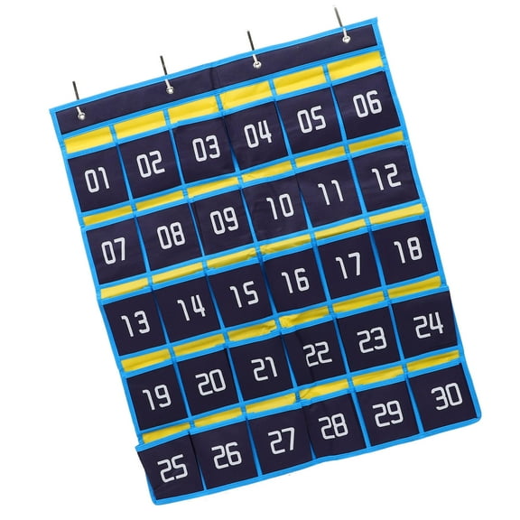 BESTOYARD Cell Phone Storage Numbered Pocket Chart Non-woven Fabric 1Pack for Classroom Management
