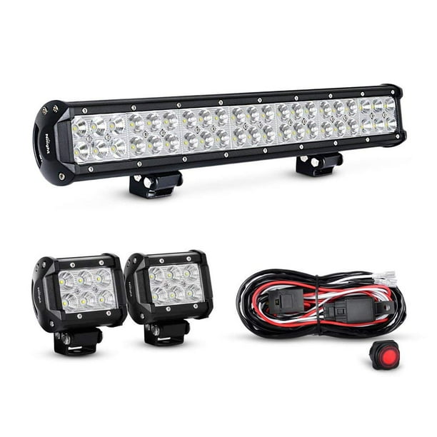 Nilight 20Inch 126W Spot Flood Combo Led Off Road Led Light Bar 2PCS
