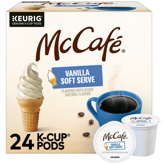 McCafe, Vanilla Soft Serve Ice Cream Flavored Coffee K-Cup Coffee Pods, 24 Count