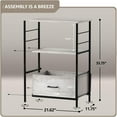 thumbnail image 5 of Sorbus Nightstand with 2 Drawers - Bedside Table with Steel Frame, Wood Top & Faux Wood Fabric - Side Table Stand for Lamp - Great for Bedroom, Dorm Room, Living Room, & Bathroom, 5 of 6