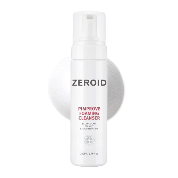 Limpiador espumoso ZEROID Pimprove para pieles grasas y sensibles, 200 ml